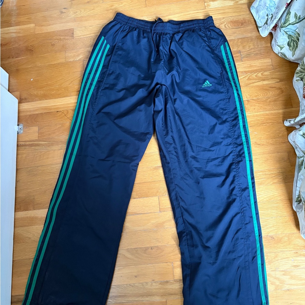 adidas Men’s Navy Blue Track Pant with Teal Side Stripes